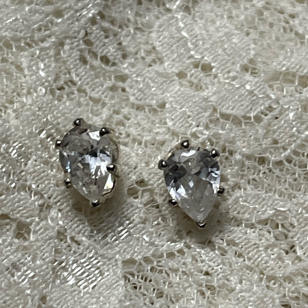Napier/vintage silver crystal earrings *